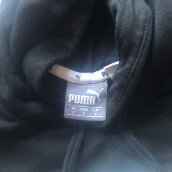 Boys 14 Puma Hoodie (Jet Black, Acrylic Puma Logo) - Picture 3 of 3